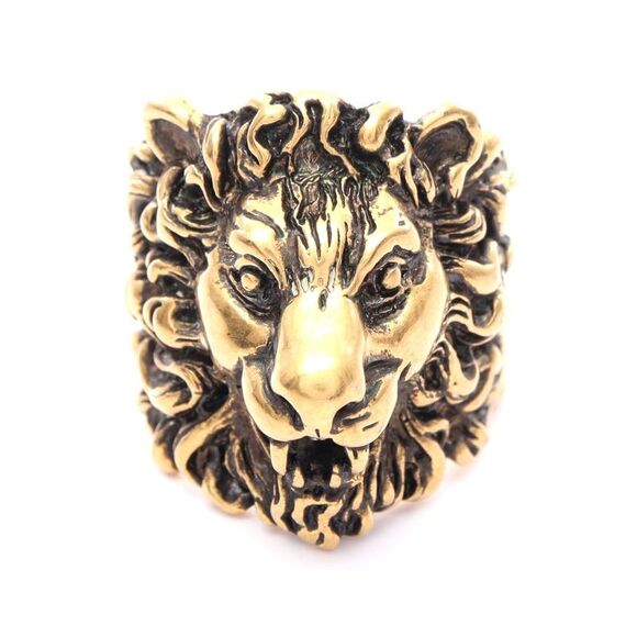 Gucci Lion Head Ring Gold Plated - Picture 1 of 6